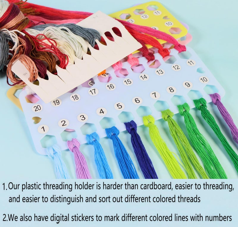 Hyamass 10-Pack Embroidery Floss Organizer Cards - Durable Cross Stitch Thread Holders Storage Tool, Portable Craft Storage for Sewing/Needlework Projects - Image 4